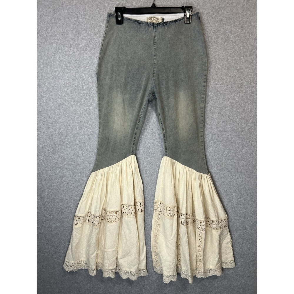 Bad Little Country Girl Tina Bell Bottom Jeans Women S Boho Hippie Flare Pant 61
